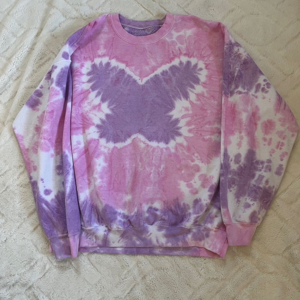 Urban Outfitters Pink and Purple Tie-Dye Butterfly Sweatshirt